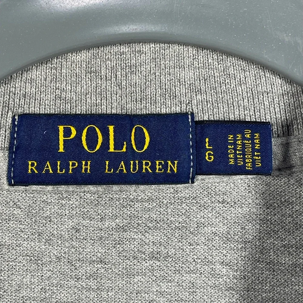 Polo Ralph Lauren Gray Short Sleeve Polo Shirt American‎ Big Pony Size Mens L